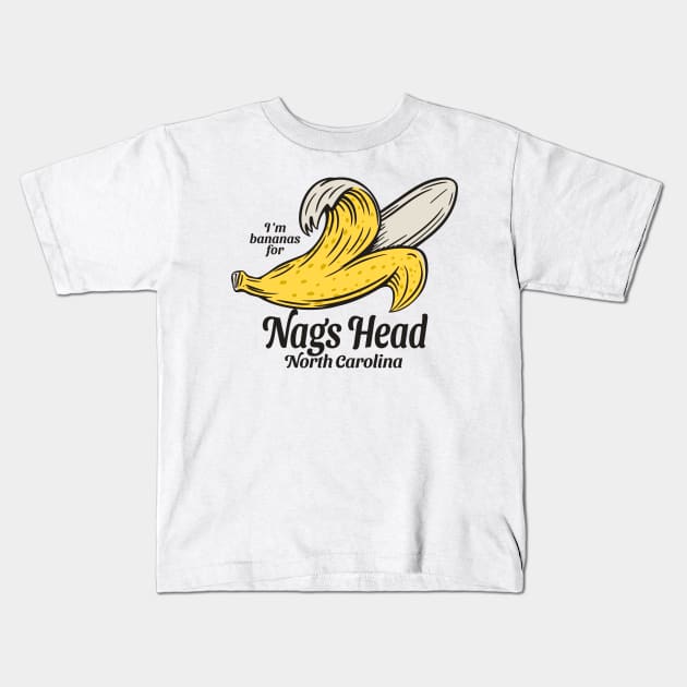 Nags Head, NC Summertime Vacationing Going Bananas Kids T-Shirt by Contentarama